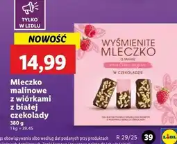 Lidl Wyśmienite mleczko o smaku malinowym z wiórkami oferta