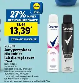 Lidl Dezodorant invisible black & white Rexona Men Invisible oferta