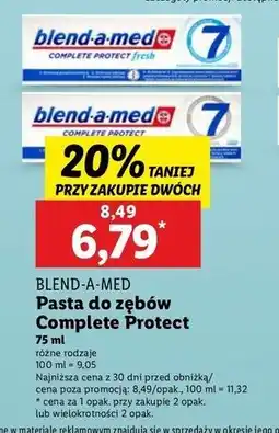 Lidl Pasta do zębów crystal white Blend-A-Med Complete Protect 7 oferta