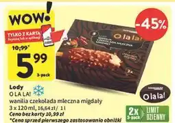 Intermarche Lody wanilia czekolada mleczna z migdałami Intermarche O La La! oferta