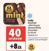 Intermarche Lód mini classic + almond white Algida Magnum oferta