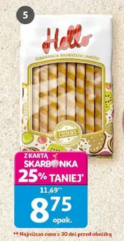 Auchan Rurki waflowe waniliowe Hello oferta