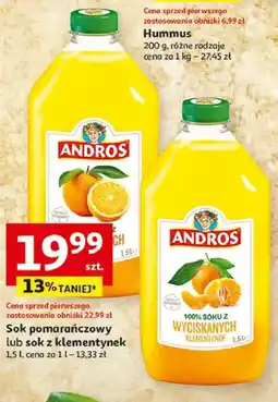 Auchan Sok klementynka Andros oferta