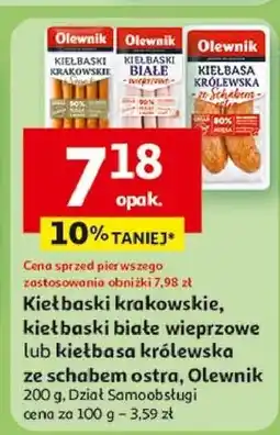 Auchan Kiełbasa królewska ze schabem ostra Olewnik oferta