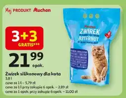 Auchan Żwirek silikonowy dla kotów hipoalergiczny zbrylający Auchan Różnorodne (Logo Czerwone) oferta