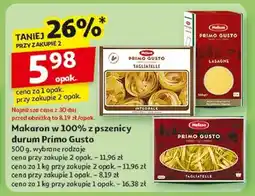 Auchan Makaron tagliatelle pełnoziarnisty Melissa Primo Gusto oferta