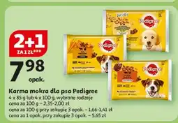 Auchan Karma dla psa wybór smaków z warzywami w sosie Pedigree oferta