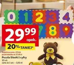 Auchan Puzzle literki i cyfry One Two Fun oferta