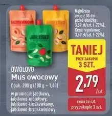 ALDI Mus jabłkowo-brzoskwiniowy Owolovo oferta