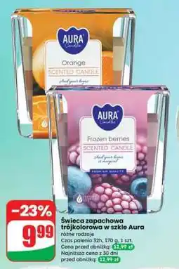 Dino świeca zapachowa trójkolorowa w szkle Aura oferta