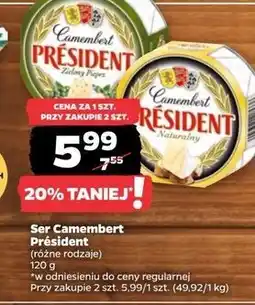 Netto Ser camembert z zielonym pieprzem President oferta