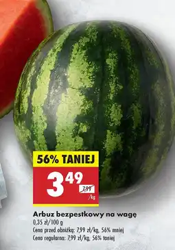 Biedronka Arbuz bezpestkowy na wagę Biedronka oferta