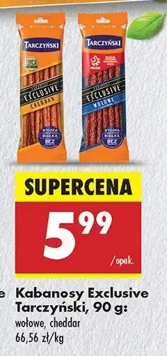 Biedronka Kabanosy Exclusive Tarczyński wołowe, cheddar oferta