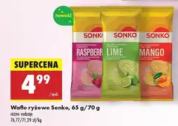 Biedronka Wafle ryżowe Sonko malina, limonka, mango oferta