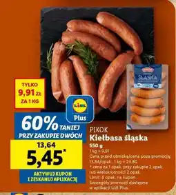 Lidl PIKOK Kiełbasa śląska oferta