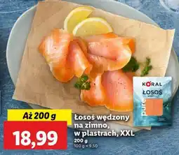 Lidl Łosoś wędzony na zimno w plastrach, XXL oferta