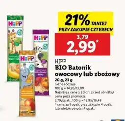 Lidl HIPP BIO Batonik owocowy lub zbożowy oferta