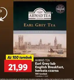 Lidl AHMAD TEA Earl Grey lub English Breakfast, herbata czarna oferta