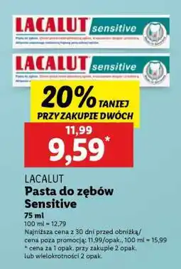 Lidl LACALUT Pasta do zębów sensitive oferta