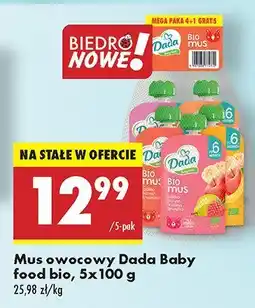 Biedronka Mus owocowy food bio 5-pak Dada oferta