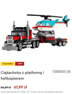 Lego LEGO Ciężarówka z platformą i helikopterem oferta