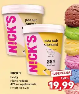 Kaufland Lody Nick's, różne rodzaje oferta