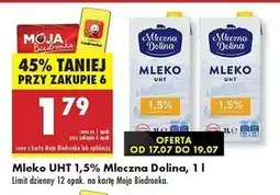 Biedronka Mleko prawdziwe 1.5% Mleczna Dolina oferta