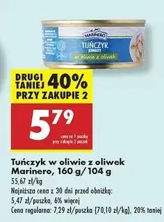 Biedronka Tuńczyk w oliwie z oliwek Marinero oferta