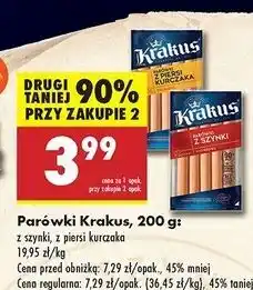 Biedronka Parówki z szynki Krakus Animex oferta