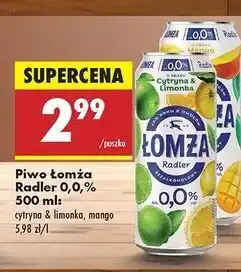 Biedronka Piwo Łomża Radler 0.0% Cytryna-Limonka oferta