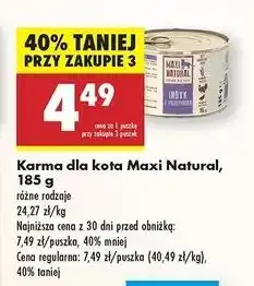 Biedronka Karma dla kota indyk z przepiórką Maxi Natural oferta