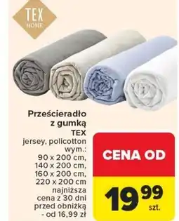 Carrefour Prześcieradło z gumką TEX oferta