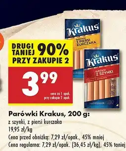 Biedronka Parówki z piersi kurczaka Krakus oferta