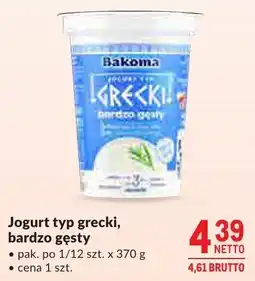Makro Jogurt typ grecki bardzo gęsty Bakoma oferta