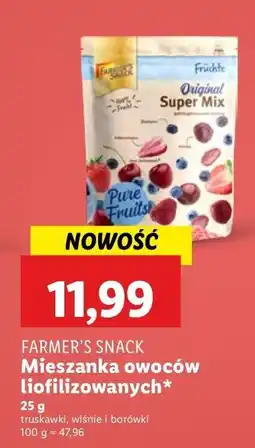 Lidl Mieszanka owoców liofilizowanych: truskawki, wiśnie i borówki FARMER'S SNACK oferta
