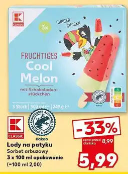 Kaufland Lody Cool Melon na patyku K-Classic oferta