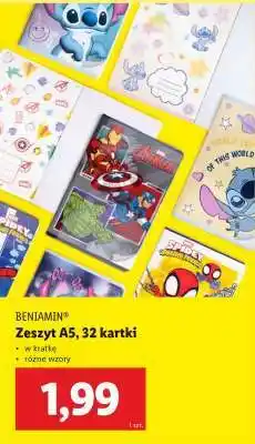 Lidl BENIAMIN Zeszyt A5, 32 kartki oferta