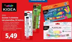 Lidl KIDEA Zestaw 3 ołówków lub plastelina, 24 kolory oferta