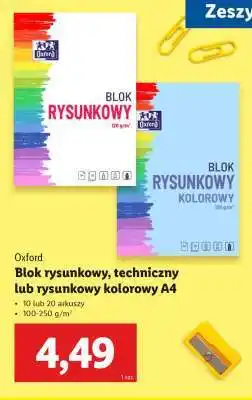 Lidl Blok rysunkowy, techniczny lub rysunkowy kolorowy A4 oferta