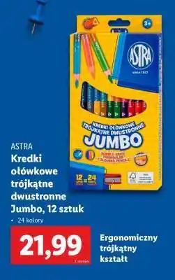 Lidl Kredki ołówkowe trójkątne dwustronne Jumbo, 12 sztuk oferta