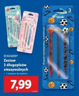 Lidl BENIAMIN Zestaw 3 długopisów zmazywalnych oferta