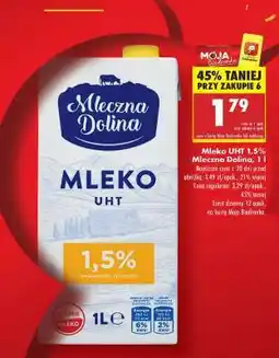 Biedronka Mleko UHT 1,5% Mleczna Dolina, 1 l oferta