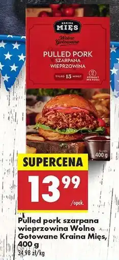 Biedronka Pulled pork szarpana wieprzowina Wolno Gotowane Kraina Mies, 400 g oferta