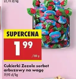 Biedronka Cukierki Zozole sorbet arbuzowy na wagę oferta