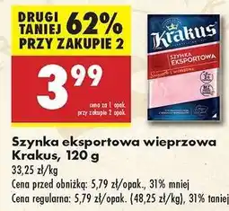 Biedronka Szynka eksportowa wieprzowa Krakus, 120 g oferta