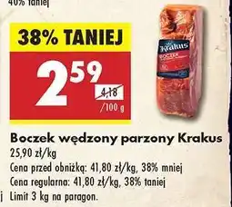 Biedronka Boczek wędzony parzony Krakus oferta