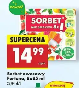Biedronka Sorbet owocowy Fortuna, 8x85 ml oferta