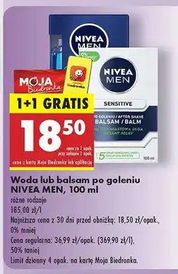 Biedronka Woda lub balsam po goleniu NIVEA MEN , 100 ml oferta