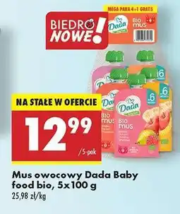 Biedronka Mus owocowy Dada Baby food bio , 5x100 g oferta