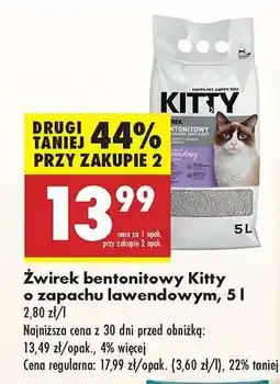 Biedronka Żwirek bentonitowy Kitty o zapachu lawendowym, 5 l oferta